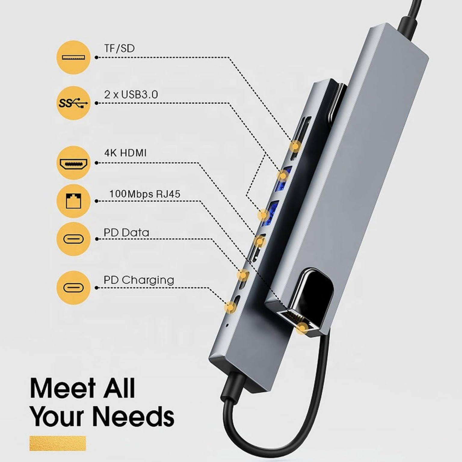Hub USB 8 en 1 87 W PD